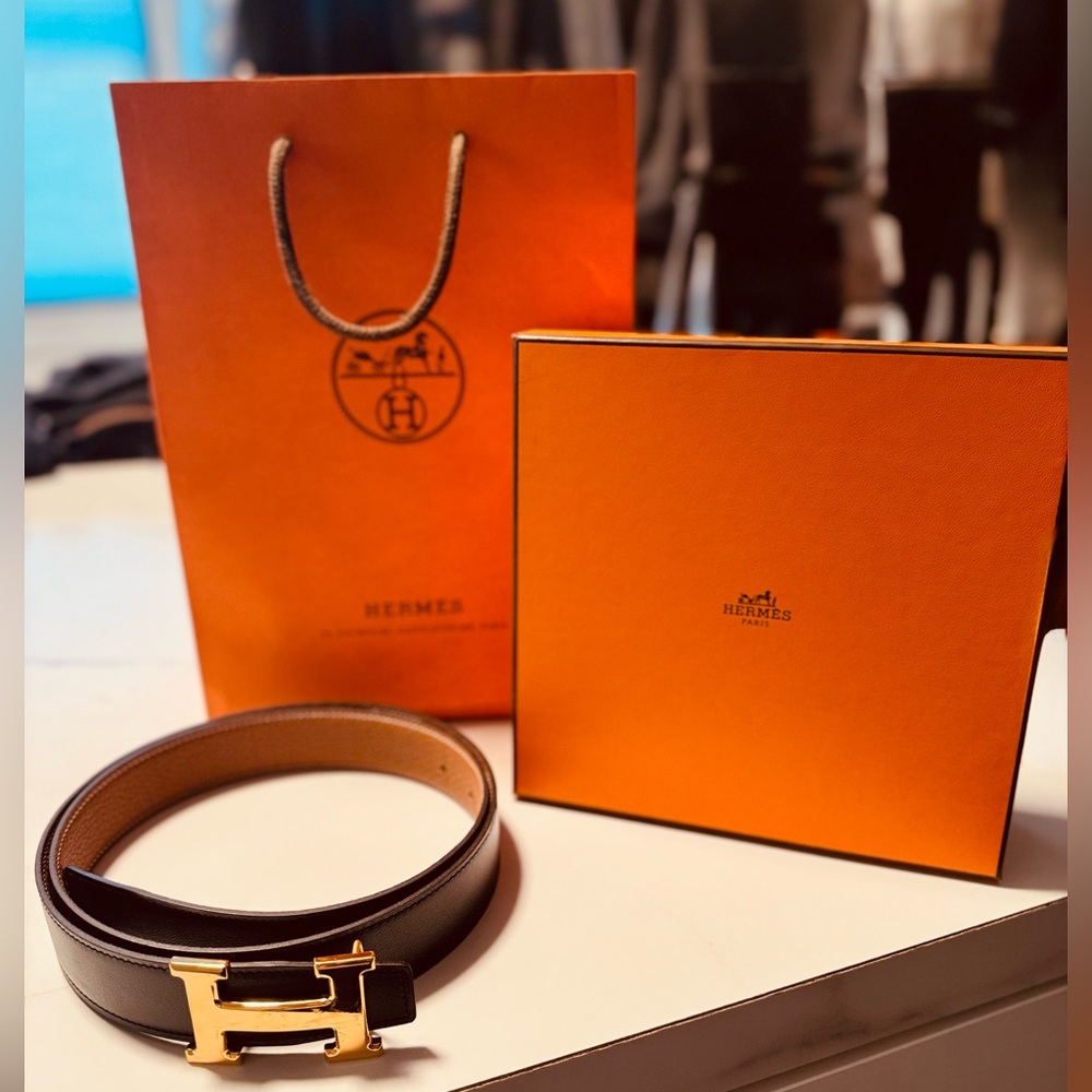 Pristine Hermes belt box and mini shopping bag (belt not included!)